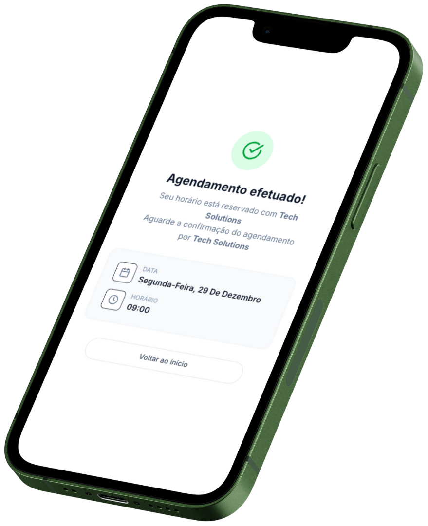 Confirmação de agendamento no celular